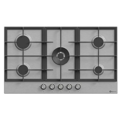 Placa Gas Solthermic 90 Bl041 5 Fuegos + Wok 90cm Inox