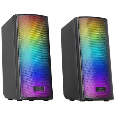 Altavoces Bluetooth 5.3 15w Rgb Mars Gaming Msrgb2, Procesador De Sonido Dsp, Frontal Total Mesh, Caja De Control, Jack De 3.5mm Y Usb, Negro