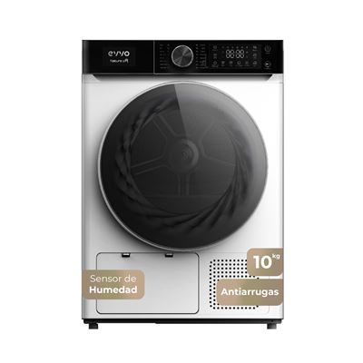 EVVO Secadora 10 kg bomba de calor Nature SR10, Clase energética E, AirWash, Sensor de humedad, Antiarrugas, Inicio diferido