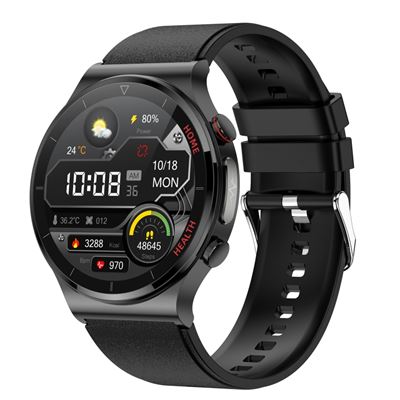 Smartwatch E300 1.32"" Correa Tpu Ecg Presión Arterial Negro