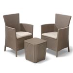 Set de muebles de jardín Allibert, Modelo Iowa 3 piezas capuchino 224383