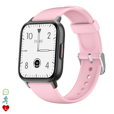 Smartwatch Dam Qs16 Termómetro Corporal Monitor De Tensión Y O2 Rosa