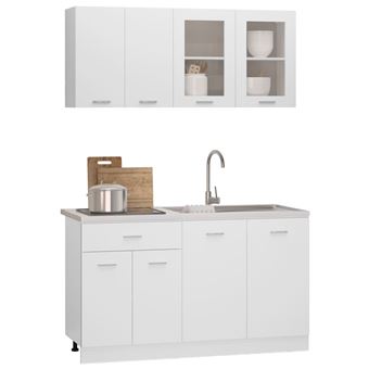 ELIF - Cocina completa modular + lineal L - 200cm 6 pzs - encimera incluida  - juego de muebles de cocina