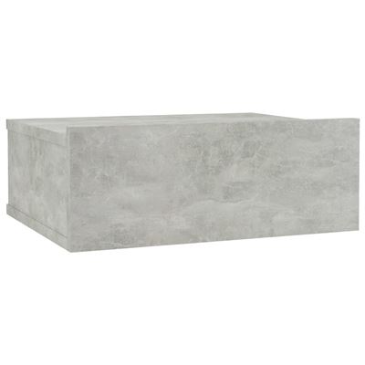 Vidaxl Gris Mesita De Noche Flotante Aglomerado Hormigón 40X30x15cm
