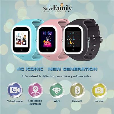 Smartwatch 4G ICONIC SaveFamily WIFI, Bluetooth, Boton SOS Waterproof Ip67.  APP SaveFamily rosa - Smartwatch - Los mejores precios