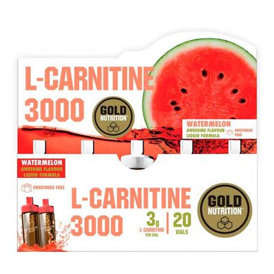 Gold Nutrition - L-carnitine 3000 20 Viales X 10 Ml - Quemador De Grasa - Sabor Sandía