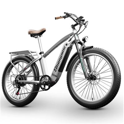 Bicicleta eléctrica Shengmilo 26"" MX04 plateado 500W Motor Bafang 48V15AH Batería