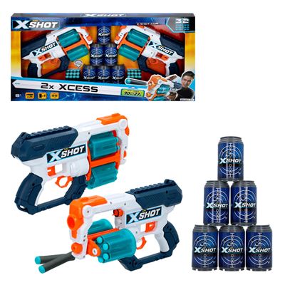 X-Shot - Pack 2 pistolas XCESS con 6 botes, ColorBaby 46272