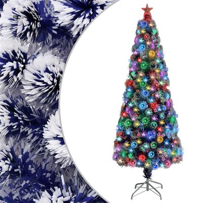 Árbol de Navidad artificial vidaXL LED fibra óptica blanco azul 240 cm