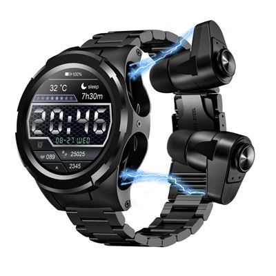 Smartwatch F6 1.28"" Bluetooth Correa Acero Negro