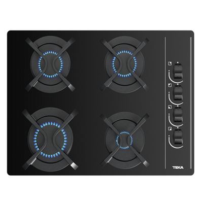 Placa De Gas Teka Gbc 64003 Kba 4 Fuegos 60cm 7300w Negro