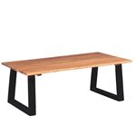 Mesa de centro vidaXL madera de acacia maciza 110x60x40 cm marrón y negro