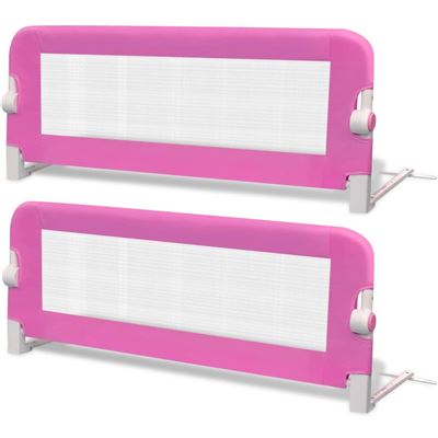 Barra De Seguridad Para Cama De Niño 2 Vidaxl Rosa 102x42 Cm