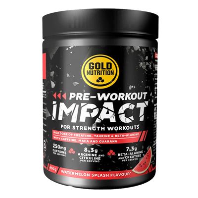 Gold Nutrition - Pre Workout Impact 400 G - Pre-entrenamiento Con Estimulantes - Sabor Sandía