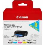 Cartucho de tinta Canon PGI-550PGBK + CLI551 (PGBK/C/M/Y/BK/GY)