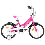 Bicicleta para niños vidaXL 16 pulgadas negro y rosa