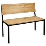 Banco iCub con respaldo Industrial Vintage “ 50x100x86 cm. Negro.