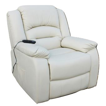 Sillón Relax Deluxe Masaje Maximum, Reclinable Calor Lumbar, 8 Motores De Vibración Maximum, Beige
