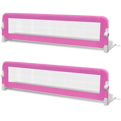 Barra De Seguridad Para Cama De Niño 2 Vidaxl Rosa 150x42 Cm