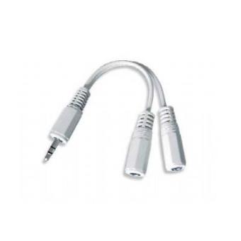 Gembird 10cm, 3.5mm/2x3.5mm, M/F - cables de audio y video - 1