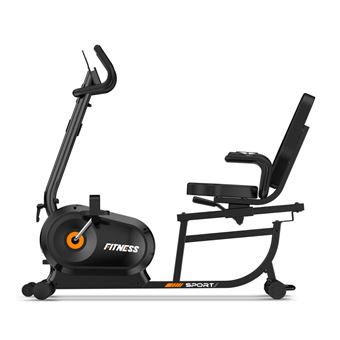 Bicicleta estática Bigzzia 8 niveles de resistencia ajustables pulsómetro y pantalla LCD asiento y respaldo ajustables Negro - 1