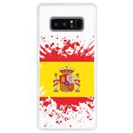 Funda Transparente para Samsung Galaxy Note 8, Diseño Ilustración 1, bandera de España, Silicona Flexible TPU