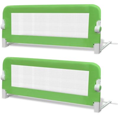 Barra De Seguridad Para Cama De Niño 2 Vidaxl Verde 102x42 Cm