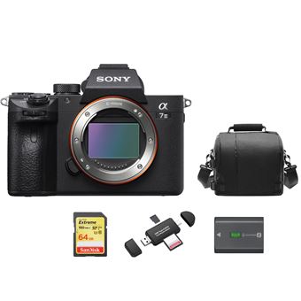 Sony A7 III Cuerpo + SD 64GB + Bolsa + NP-FZ100 Battery + Lector de tarjetas Negro - 1