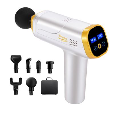 Otros Blanca Pistola De Masaje Muscular Goserda 20 Velocidades 6 Cabezales