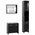 Conjunto de muebles de baño vidaXL 3 piezas aglomerado negro 36,69 kg