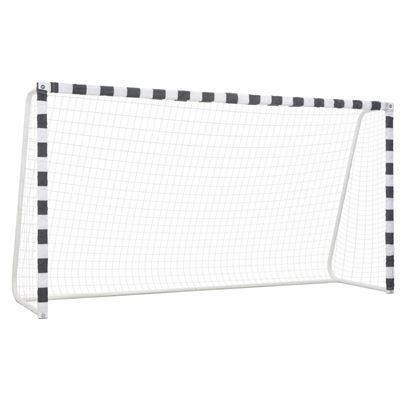 Portería De Fútbol De Metal Blanco Y Negro 300x160x90 Cm, Vidaxl