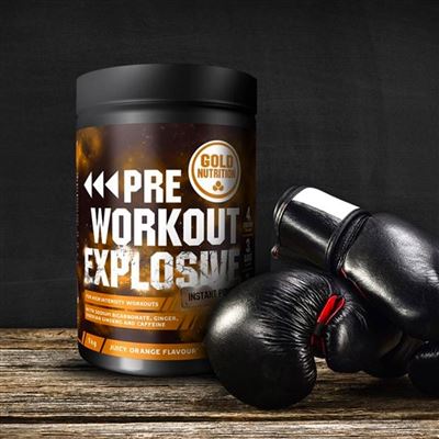 Gold Nutrition - Pre Workout Explosive 1 Kg - Pre-entrenamiento Con Estimulantes - Sabor Naranja