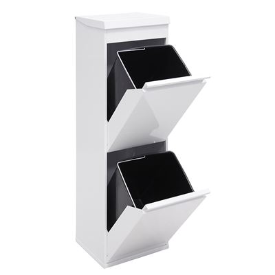 Cubo De Basura Y Reciclaje De 2 Cubos Con Bandeja Superior Arregui Top Cr221-b, 2x17l 34l Blanco