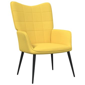 Silla de relajación vidaXL tela amarillo mostaza 6,65kg 62x68,5x96cm - 1