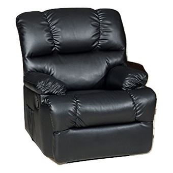 Sillón Relax Deluxe Masaje Reclinable, Calor Lumbar, 8 Motores De Vibración, (Negro)