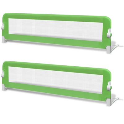 Barra De Seguridad Para Cama De Niño 2 Vidaxl Verde 150x42 Cm