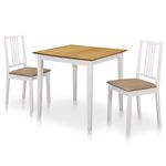 Juego de muebles de comedor 3 piezas vidaXL MDF blanco