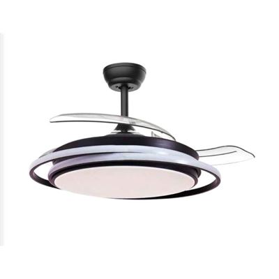 Ventilador De Techo Gsc Bauala Con Luz Cct Regulable Y Mando Ø107 Dc Negro