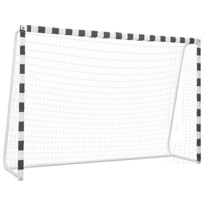 Portería De Fútbol De Metal Blanco Y Negro 300x200x90 Cm, Vidaxl