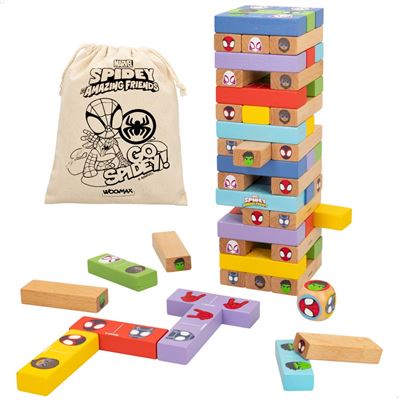 Woomax Spidey Y Sus Sorprendentes Amigos Juego Bloques Apilables Madera