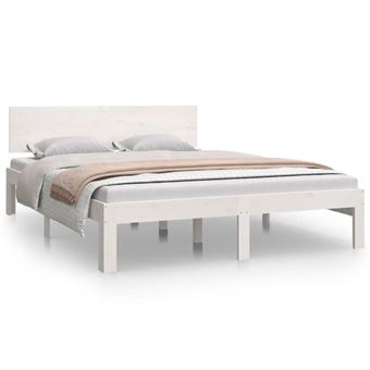 Estructura de cama madera maciza 135x190 cm
