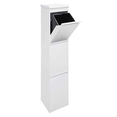 Cubo De Basura Y Reciclaje De 3 Cubos Con Bandeja Superior Arregui Top Cr321-b, 3x17l 51l Blanco