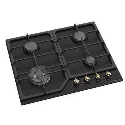 Placa Gas Solthermic Sa022w 4 Fuegos 60cm Negra
