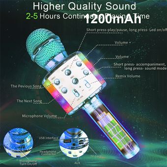 Micrófono Karaoke Bluetooth Klack , 4 En 1 Microfono Inalámbrico