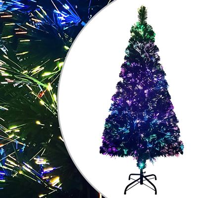 Árbol de Navidad artificial y soporte vidaXL verde fibra óptica 120 cm