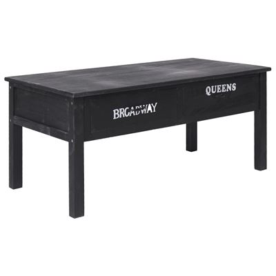 Vidaxl Negro Mesa De Centro Madera 100X50x45 Cm