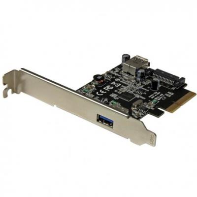 Startech.Com - Tarjeta PCI Express de 2 Puertos USB 3.1 gen 2 Usb-A 1x Externo y 1x Interno