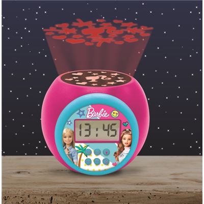 Lexibook Barbie Reloj Despertador Proyector con Función Temporizador