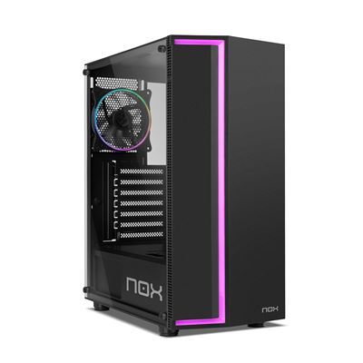 Nox Xtreme Products Negro Semitorre Nox Infinity Gamma - Atx/M-Atx/Itx Argb Cristal Templado, Ventilador 120 Mm Argb, Usb 3.0,