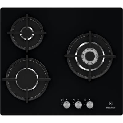 Placa De Gas Electrolux Egt6633nok 3 Fuegos 60cm 8000w Negro
